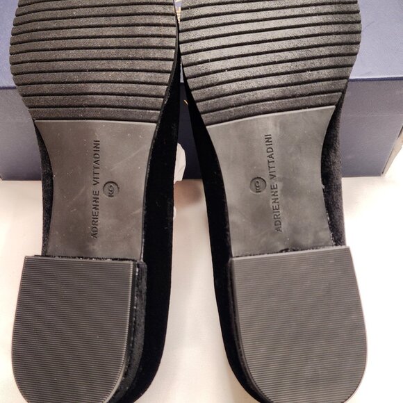 Adrienne Vittadini Black Velvet Crystal Buckle Flats Victorian Glam | 2YK size 9 - Picture 12 of 16